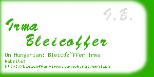 irma bleicoffer business card